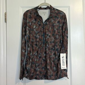 Carve Designs Rust Black Speckled Half-Zip Swim Coverup